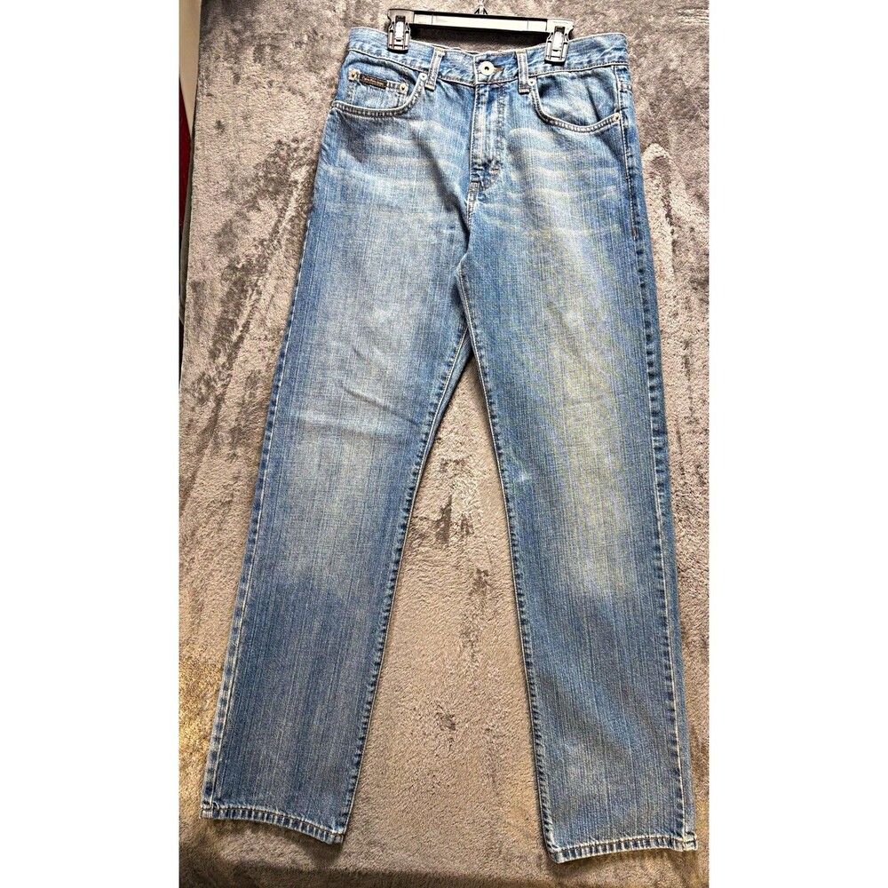 Y2K Calvin Klein Jeans Men's Relaxed Fit Straight Light Wash Denim 5-Pocket